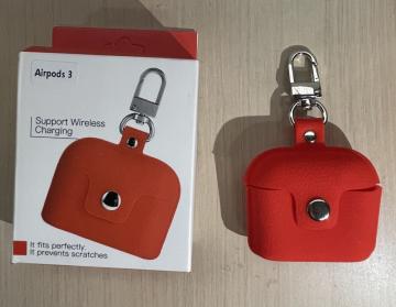 Coque pour Airpods 3 Couleur, Imprimé cuir avec Porte-clés